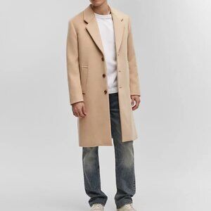 Mode of One Men's Regular-Fit Single-Breasted Top Coat Cinnamon Brulee XL